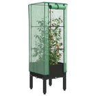 Plantenbak verhoogd 40x40x140 cm poly rattanlook groen net