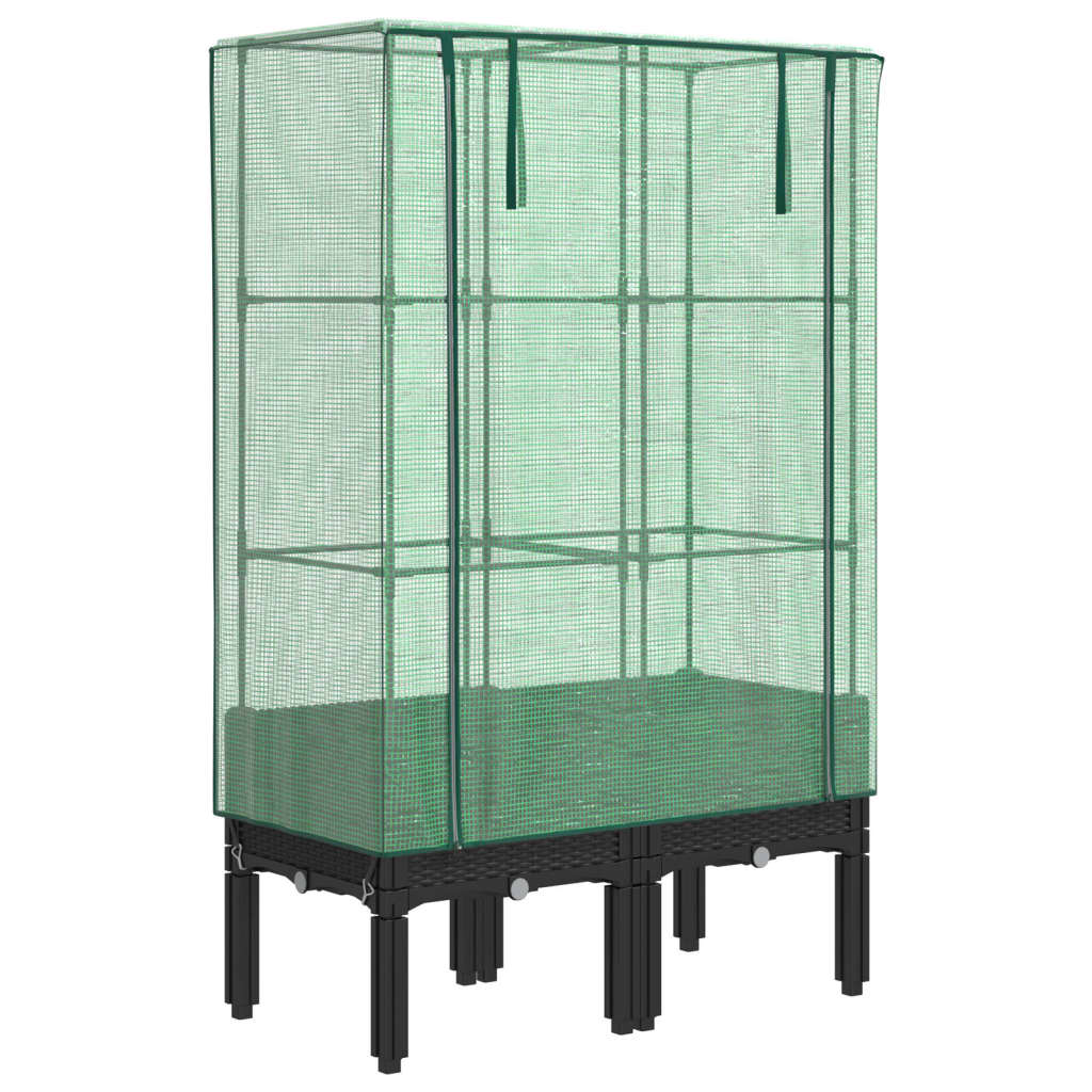 Plantenbak verhoogd met kashoes 80x40x140 cm rattanlook
