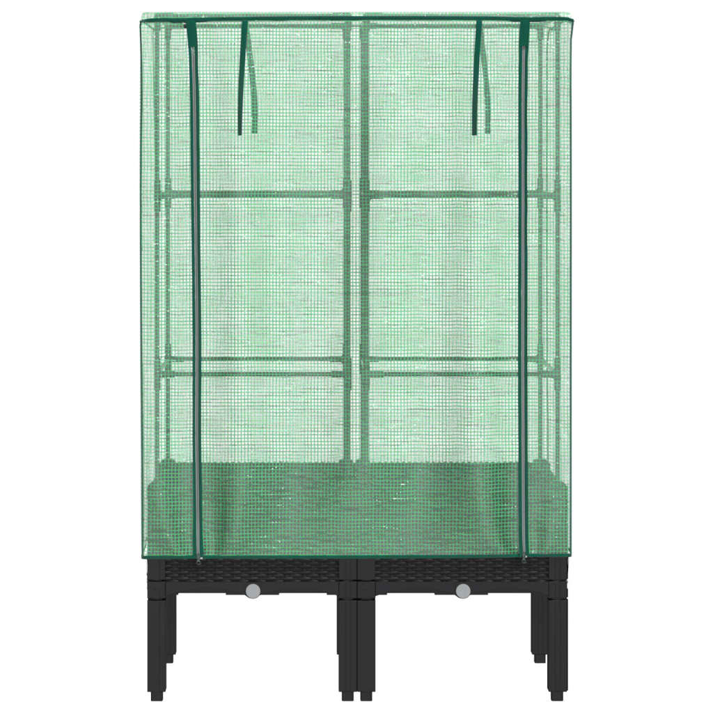 Plantenbak verhoogd met kashoes 80x40x140 cm rattanlook