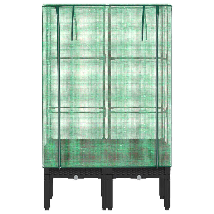 Plantenbak verhoogd met kashoes 80x40x140 cm rattanlook