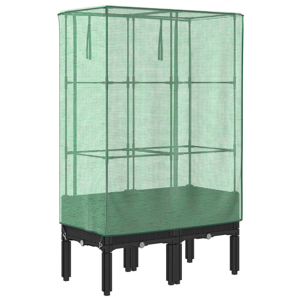 Plantenbak verhoogd met kashoes 80x40x140 cm rattanlook