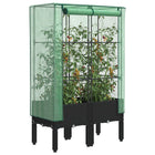 Plantenbak verhoogd 80x40x140 cm poly rattanlook zwart