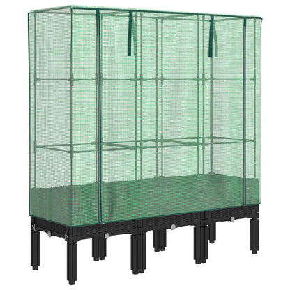 Plantenbak verhoogd met kashoes 120x40x140 cm rattanlook