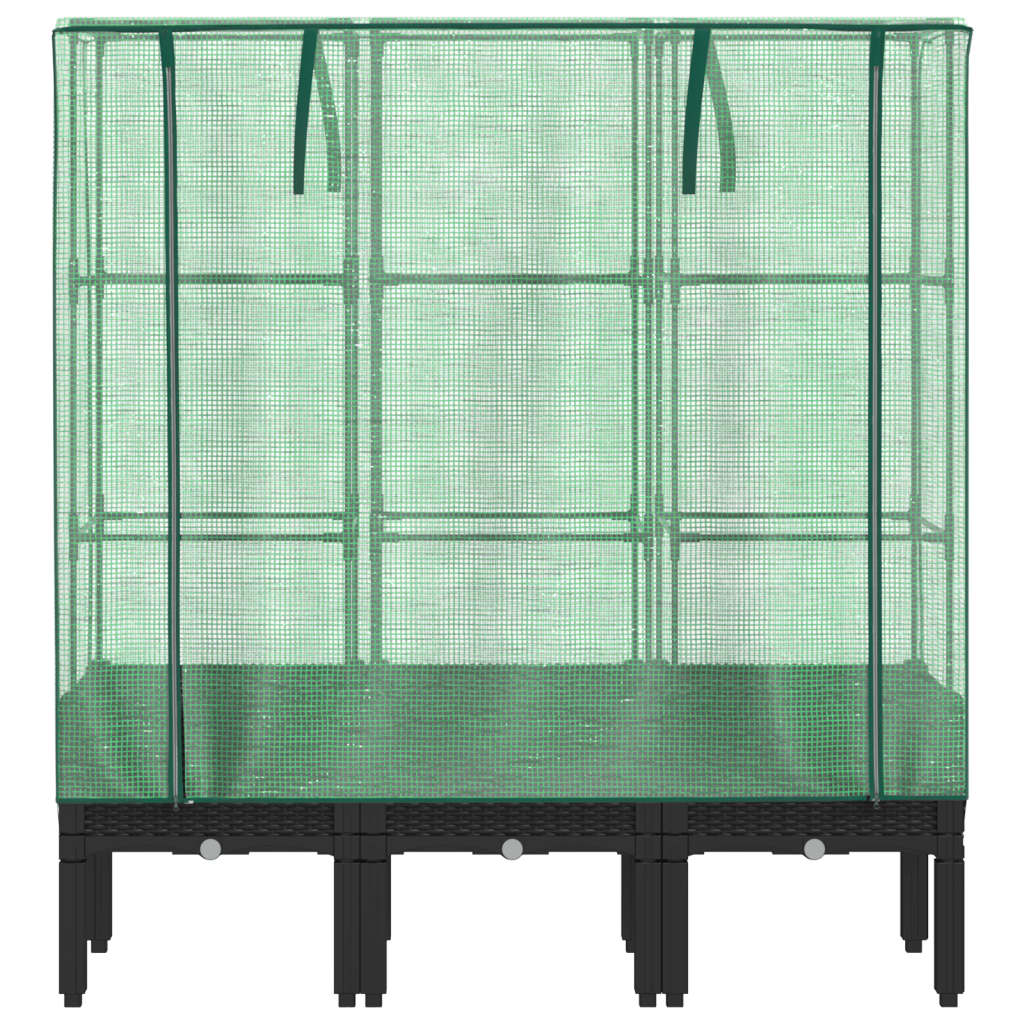 Plantenbak verhoogd met kashoes 120x40x140 cm rattanlook