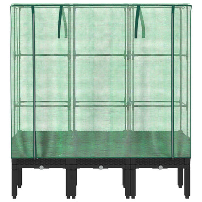 Plantenbak verhoogd met kashoes 120x40x140 cm rattanlook