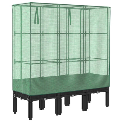Plantenbak verhoogd met kashoes 120x40x140 cm rattanlook