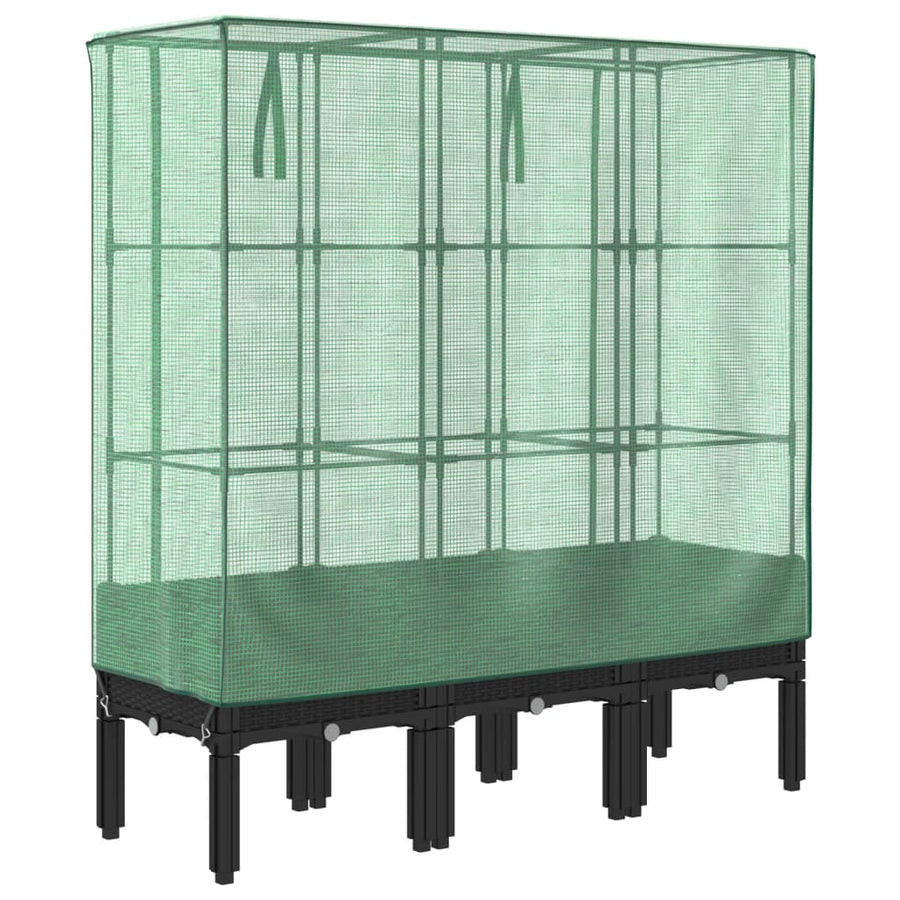 Plantenbak verhoogd met kashoes 120x40x140 cm rattanlook