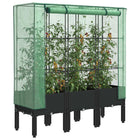 Plantenbak verhoogd 120x40x140 cm rattanlook polypropeen