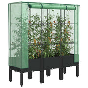 Plantenbak verhoogd 120x40x140 cm rattanlook polypropeen