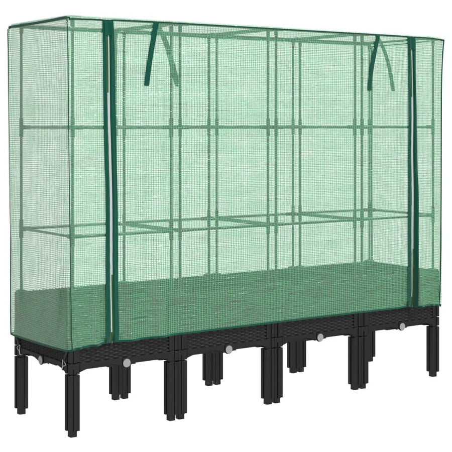 Plantenbak verhoogd met kashoes 160x40x140 cm rattanlook