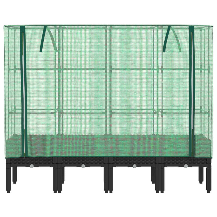 Plantenbak verhoogd met kashoes 160x40x140 cm rattanlook
