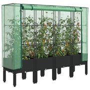 Plantenbak verhoogd 160x40x140 cm poly rattanlook