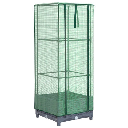 Plantenbak verhoogd met kashoes 40x40x123 cm rattanlook