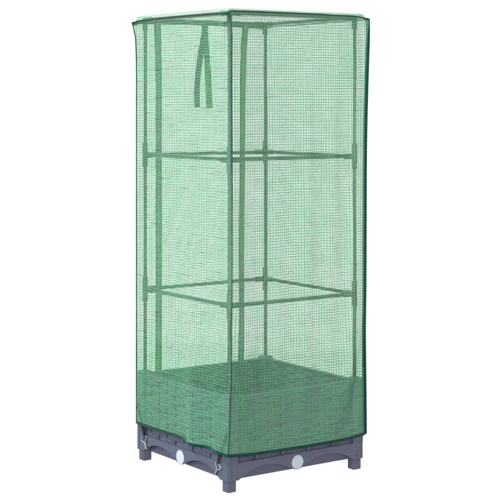 Plantenbak verhoogd met kashoes 40x40x123 cm rattanlook