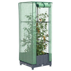 Plantenbak verhoogd met kas 40x40x123 cm poly rattanlook