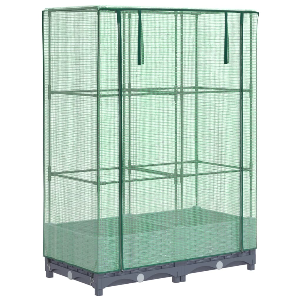 Plantenbak verhoogd met kashoes 80x40x123 cm rattanlook