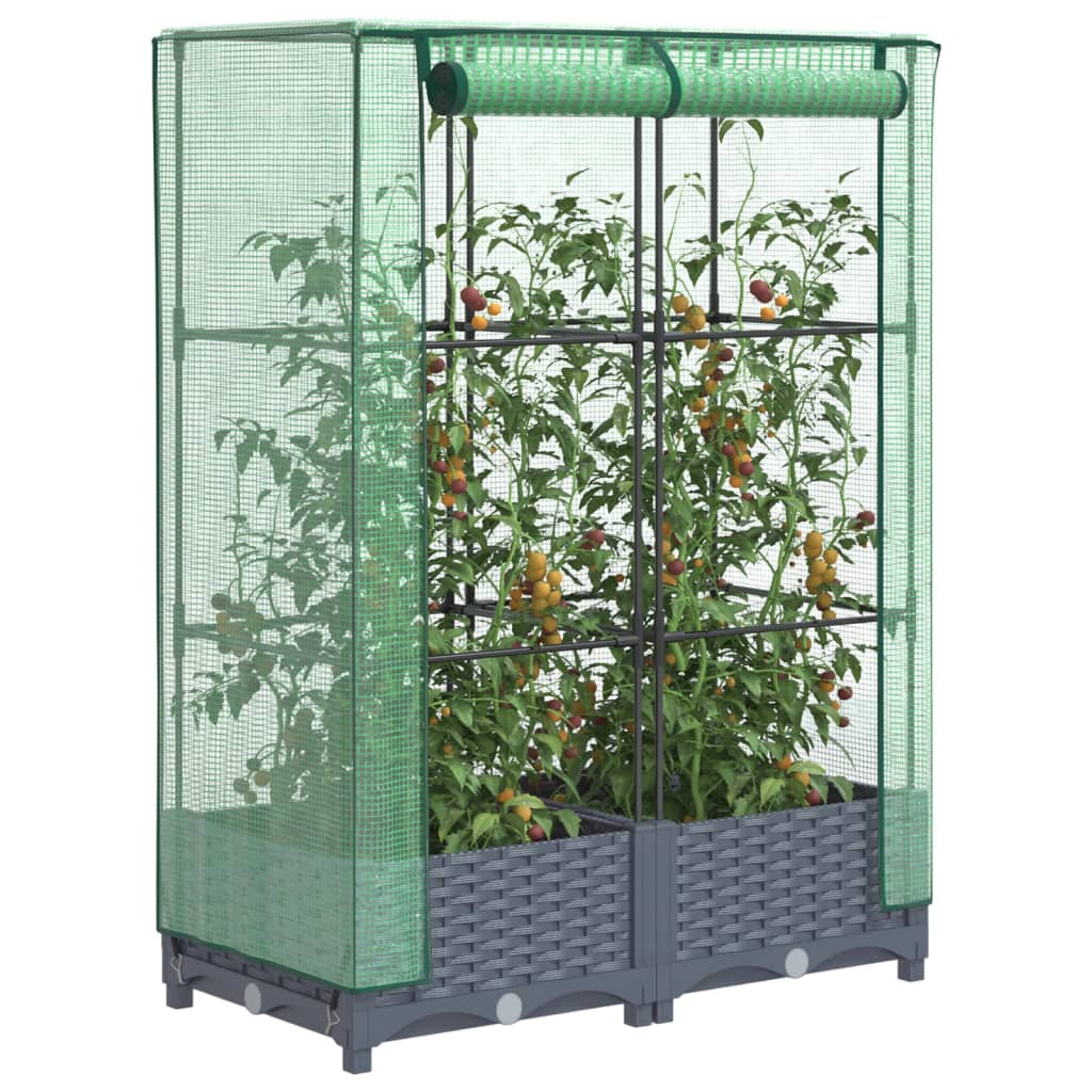 Plantenbak verhoogd met kashoes 80x40x123 cm rattanlook