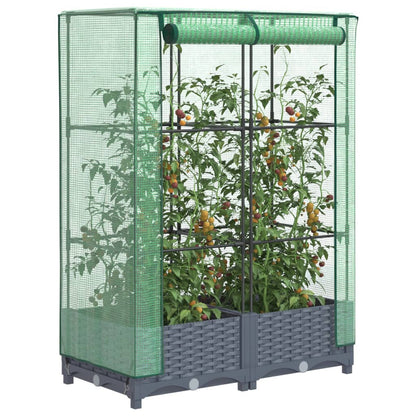 Plantenbak verhoogd met kashoes 80x40x123 cm rattanlook