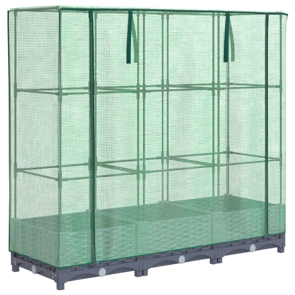 Plantenbak verhoogd met kashoes 120x40x123 cm rattanlook