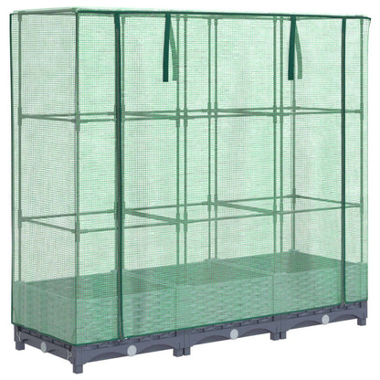 Plantenbak verhoogd met kashoes 120x40x123 cm rattanlook