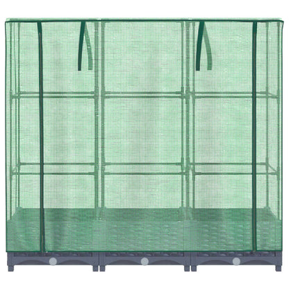 Plantenbak verhoogd met kashoes 120x40x123 cm rattanlook