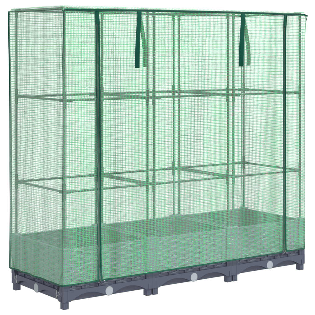 Plantenbak verhoogd met kashoes 120x40x123 cm rattanlook