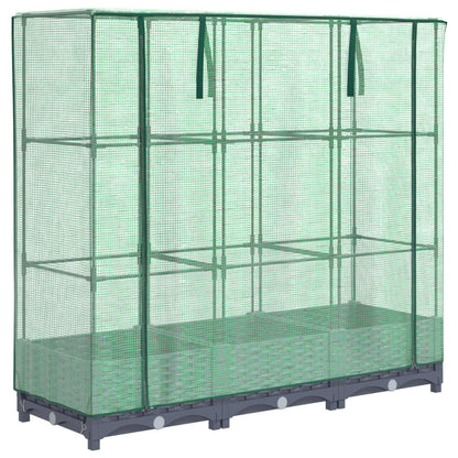 Plantenbak verhoogd met kashoes 120x40x123 cm rattanlook