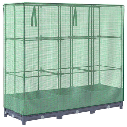 Plantenbak verhoogd met kashoes 120x40x123 cm rattanlook