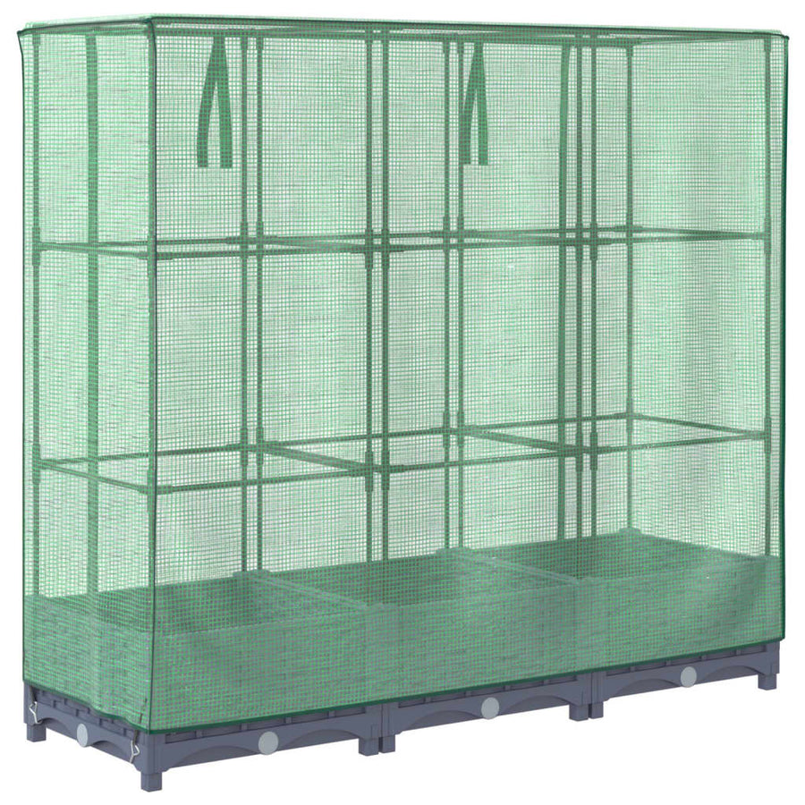 Plantenbak verhoogd met kashoes 120x40x123 cm rattanlook