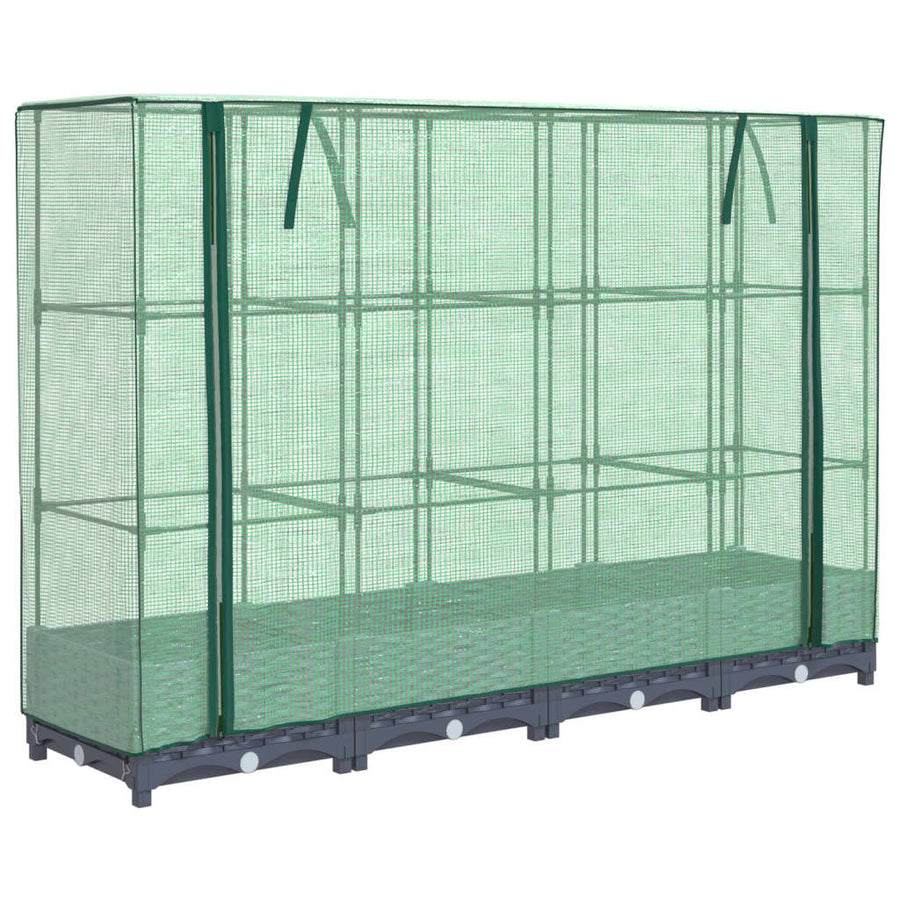 Plantenbak verhoogd met kashoes 160x40x123 cm rattanlook