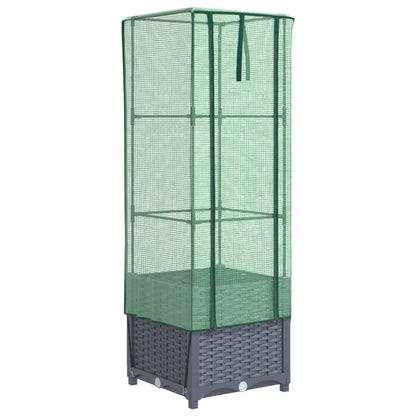 Plantenbak verhoogd met kashoes 40x40x139 cm rattanlook