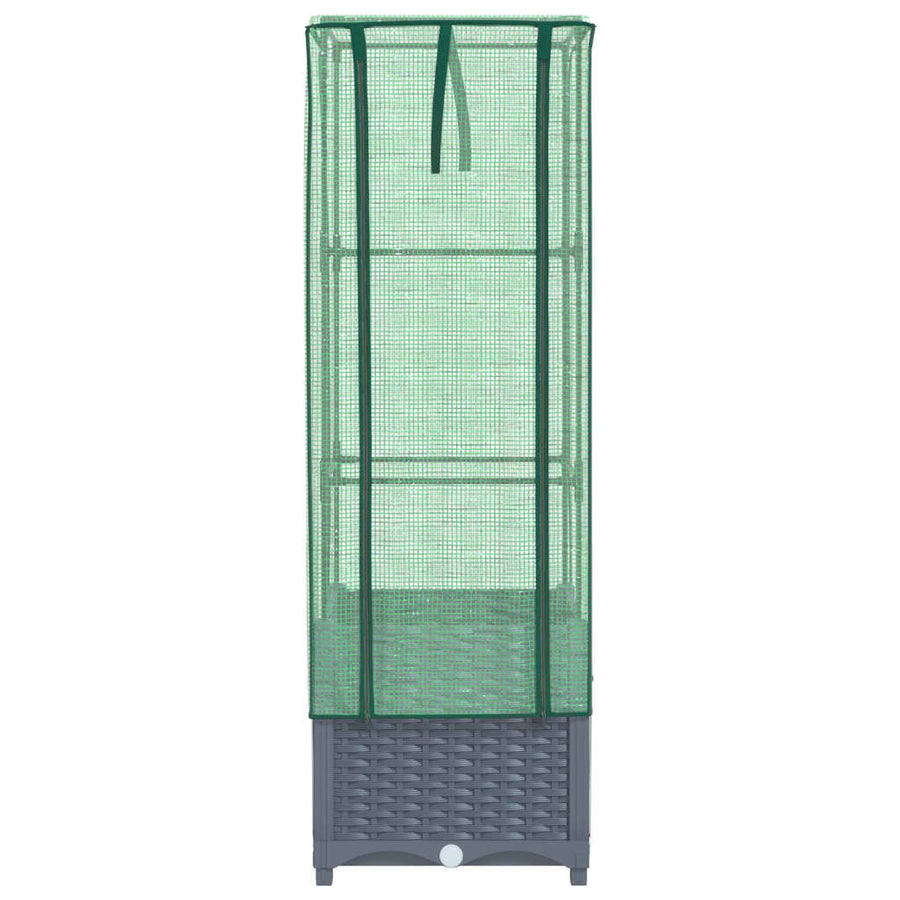 Plantenbak verhoogd met kashoes 40x40x139 cm rattanlook