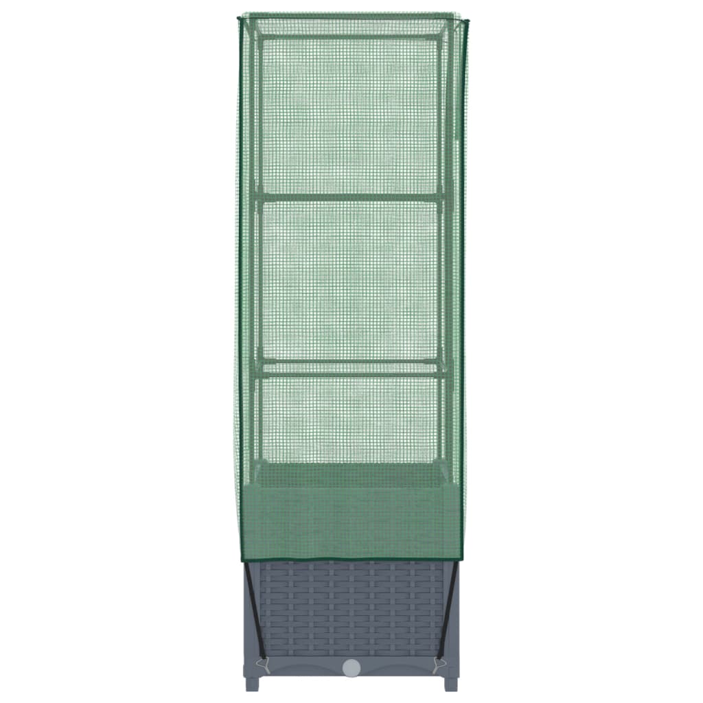 Plantenbak verhoogd met kashoes 40x40x139 cm rattanlook