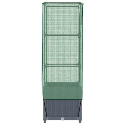 Plantenbak verhoogd met kashoes 40x40x139 cm rattanlook