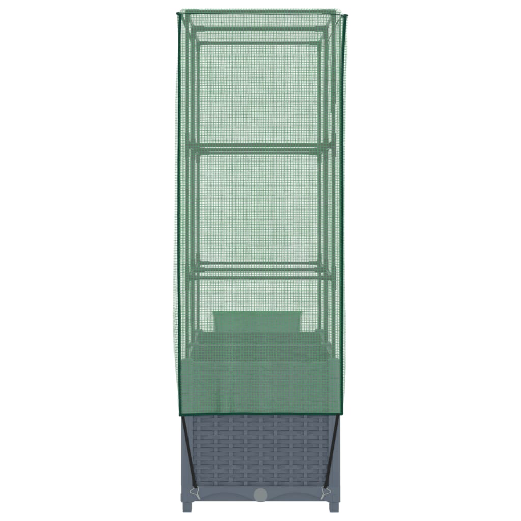 Plantenbak verhoogd met kashoes 80x40x138 cm rattanlook