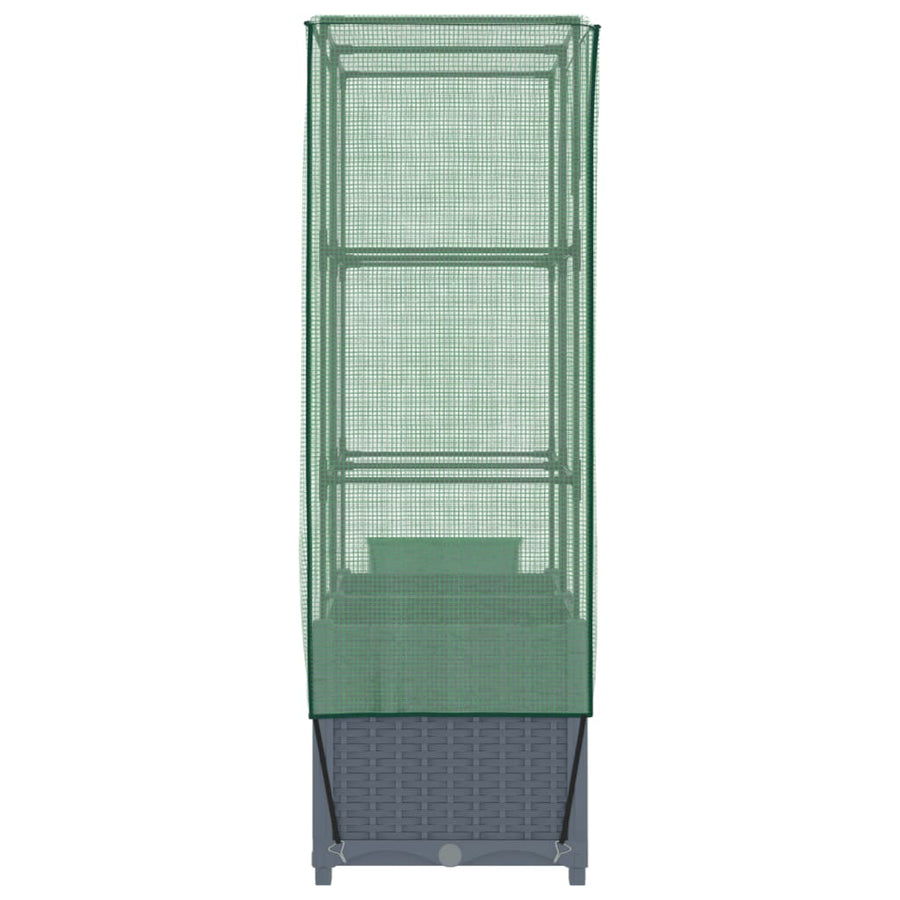 Plantenbak verhoogd met kashoes 80x40x138 cm rattanlook