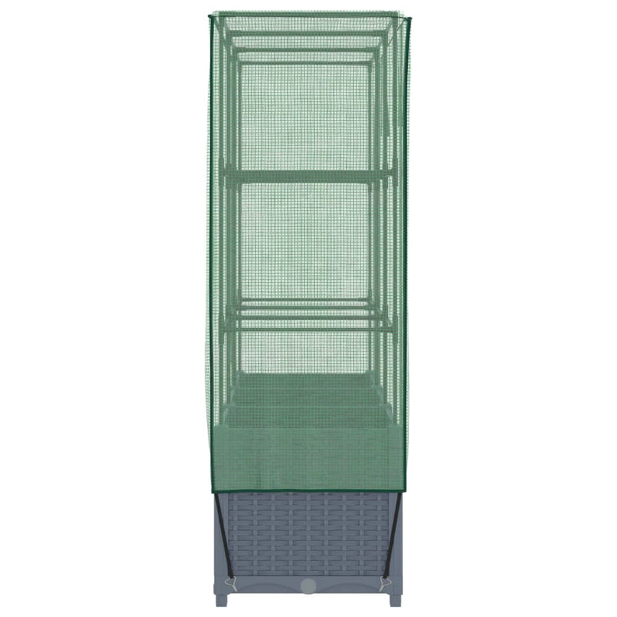 Plantenbak verhoogd met kashoes 120x40x138 cm rattanlook