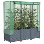 Plantenbak met kas 120x40x138 cm polypropeen rattanlook
