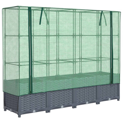 Plantenbak verhoogd met kashoes 160x40x138 cm rattanlook