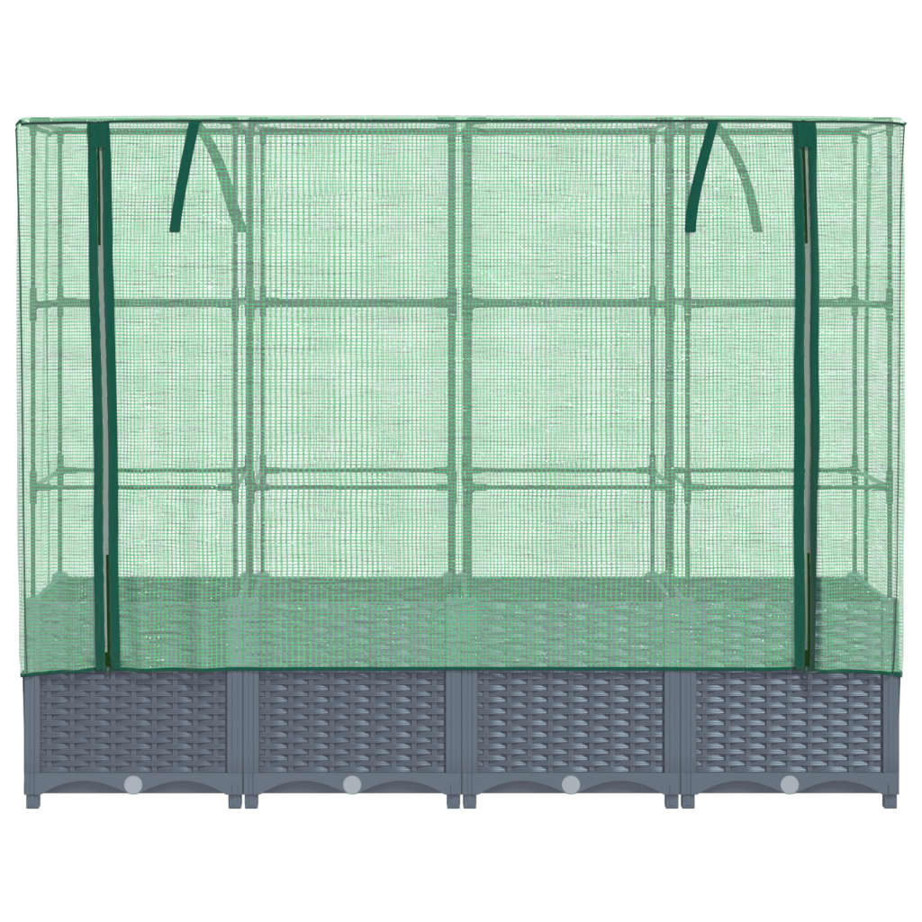 Plantenbak verhoogd met kashoes 160x40x138 cm rattanlook