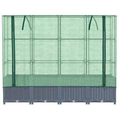 Plantenbak verhoogd met kashoes 160x40x138 cm rattanlook