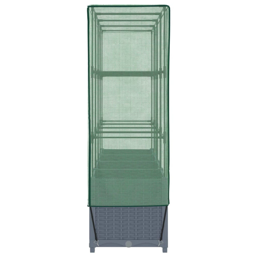 Plantenbak verhoogd met kashoes 160x40x138 cm rattanlook