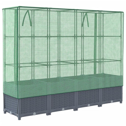 Plantenbak verhoogd met kashoes 160x40x138 cm rattanlook