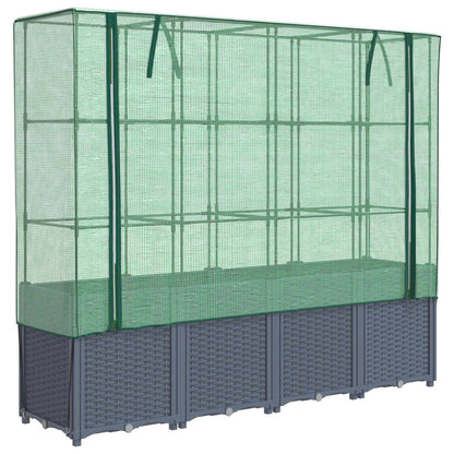 Plantenbak verhoogd met kashoes 160x40x153 cm rattanlook