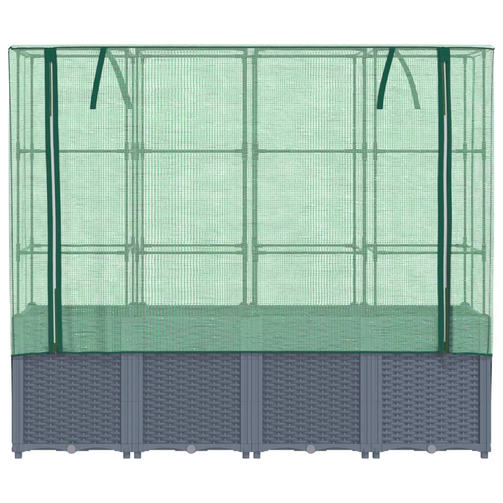 Plantenbak verhoogd met kashoes 160x40x153 cm rattanlook