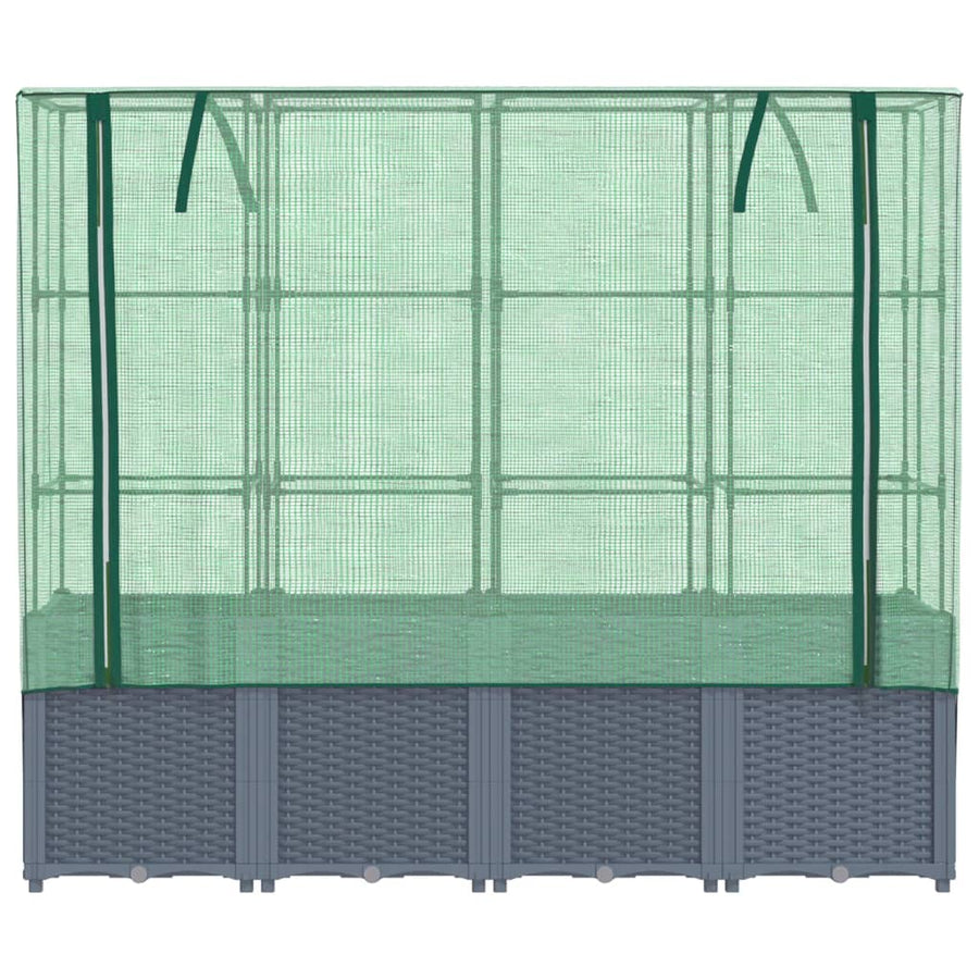 Plantenbak verhoogd met kashoes 160x40x153 cm rattanlook