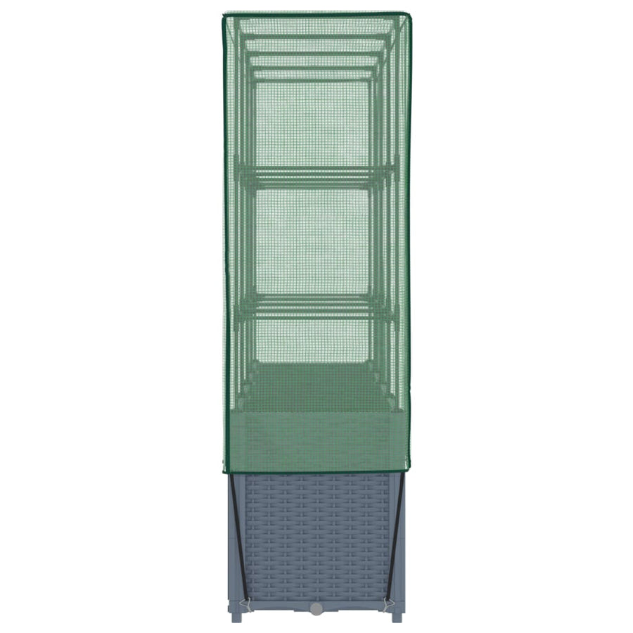 Plantenbak verhoogd met kashoes 160x40x153 cm rattanlook