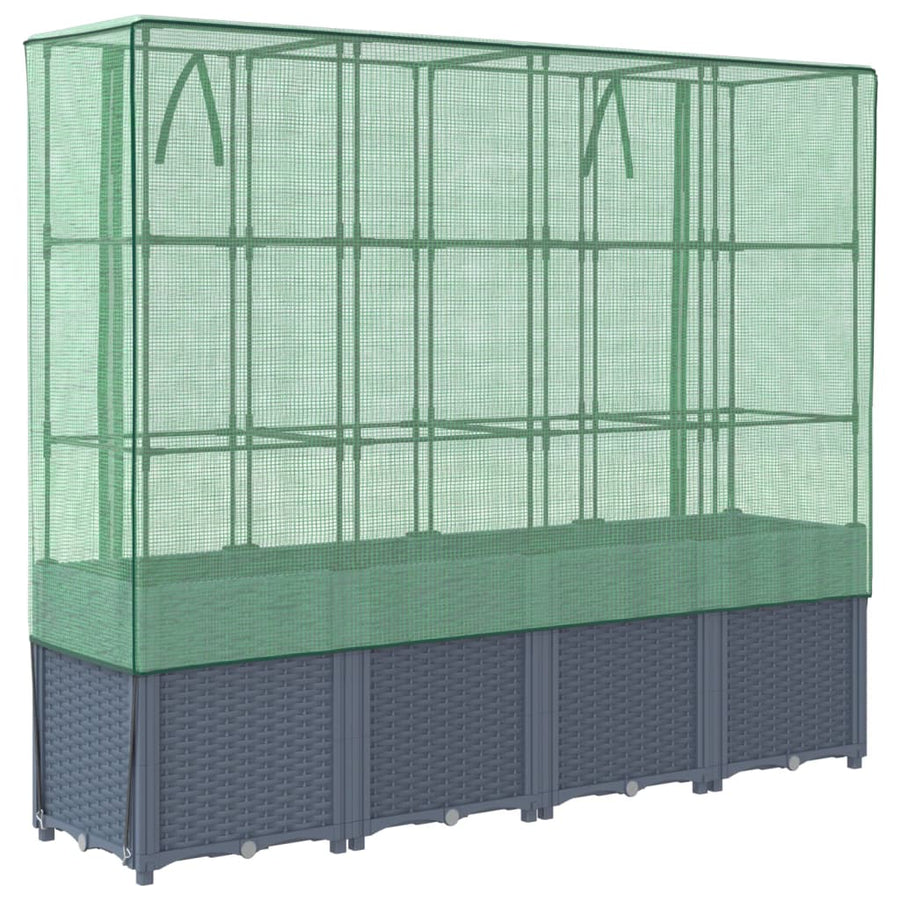 Plantenbak verhoogd met kashoes 160x40x153 cm rattanlook