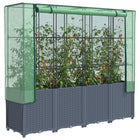 Plantenbak met kashoes 160x40x153 cm rotanlook donkergrijs