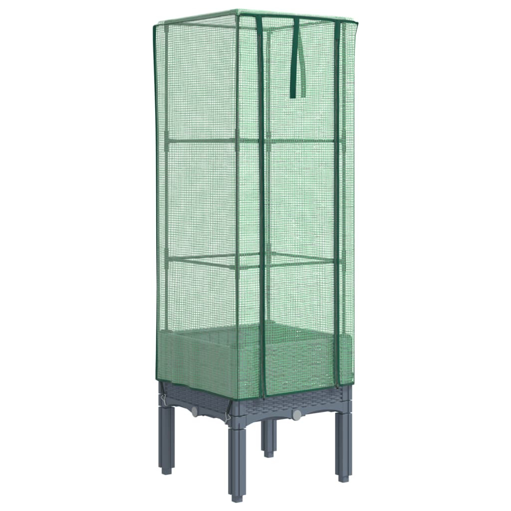 Plantenbak verhoogd met kashoes 40x40x140 cm rattanlook